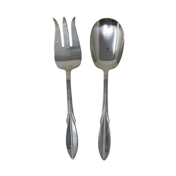 VTG WM Rogers MFG Co Serving Fork + Spoon El Californian Pattern Silver Plate - Picture 1 of 3